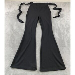 Windsor Womens Black High Waisted Flare Bell Bottom Pants with Side Ties Size S
